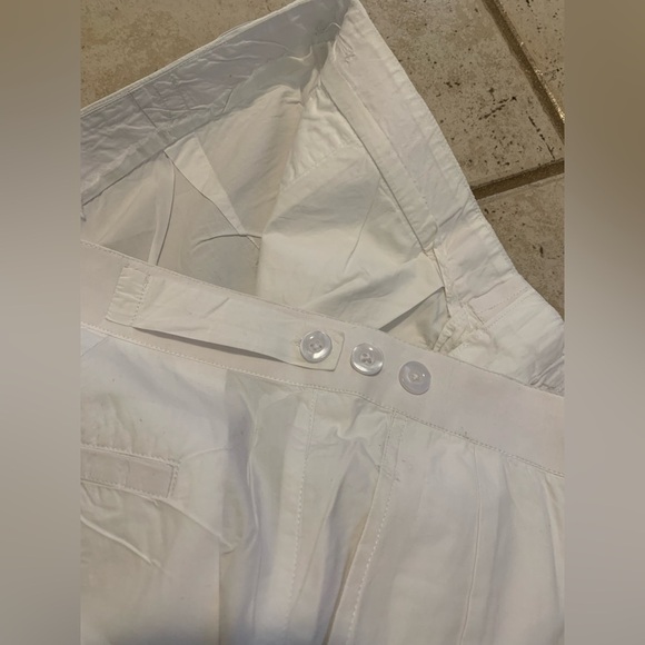 Vintage Style High-Waist Wide Leg Trousers White Linen Blend Pants Size 14 - Picture 2 of 7